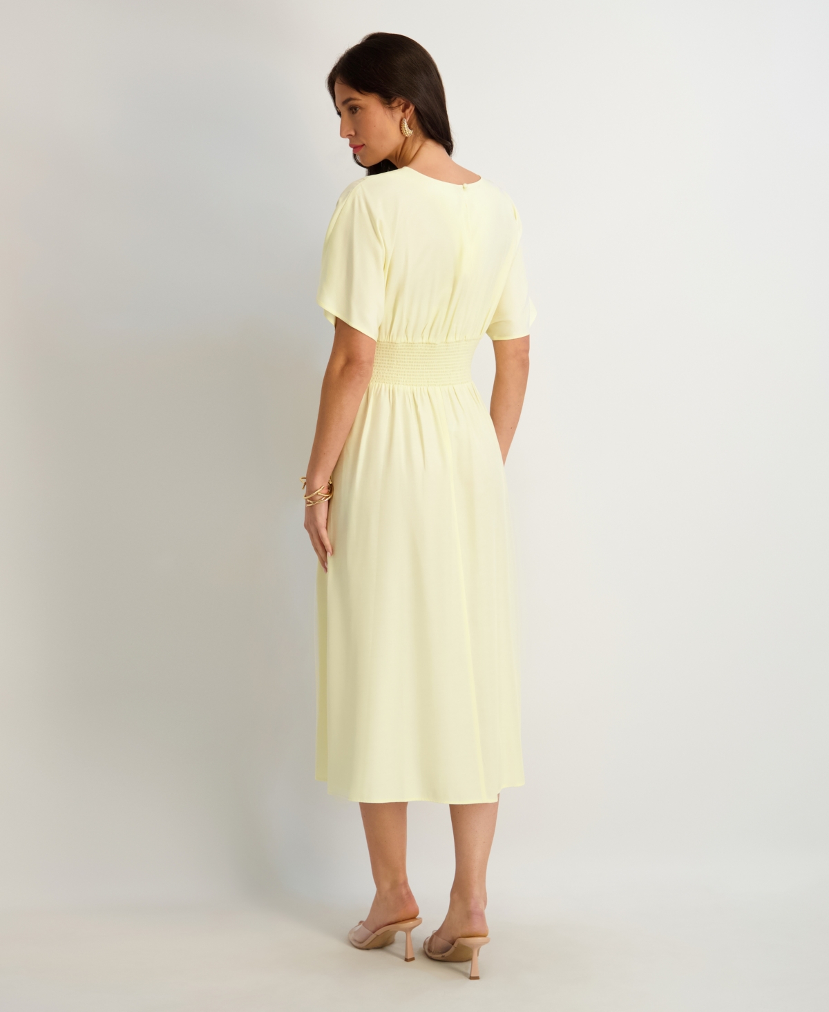 kensie Women's Dolman-Sleeve Cinched-Waist Midi Dress