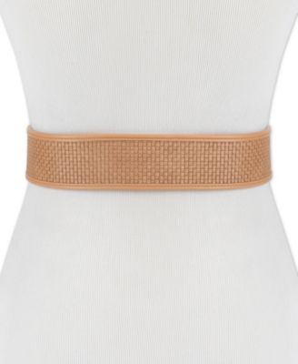 Mini Box-Woven Leather Polished Buckle Belt