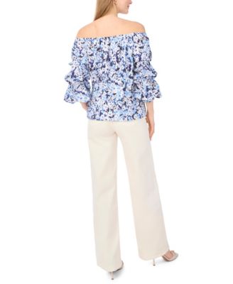 Women's Off-The-Shoulder Bubble Sleeves Top