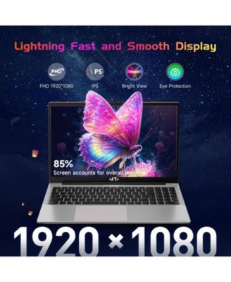 15.6" Laptop Intel Pentium Processor N100 8GB RAM 256GB SSD 3.4GHz Backlit Keyboard- Fingerprint WiFi 6 Win 11