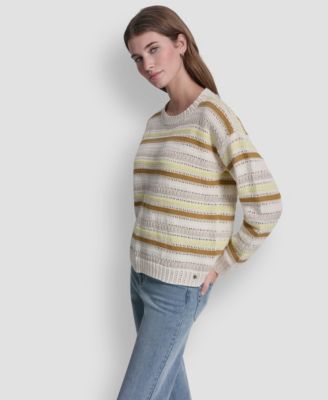 Petite Striped Crewneck Sweater