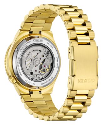 Men's Tsuyosa Shore Gold-Tone Stainless Steel Bracelet Watch, 40mm