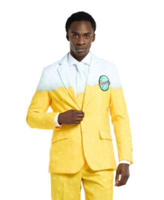 Men's Beer Suit - With Bottle Opener Tie Slim Fit - Yellow