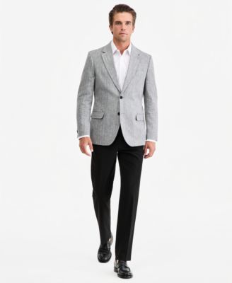 Men's Modern-Fit Herringbone Cotton & Linen Blazer