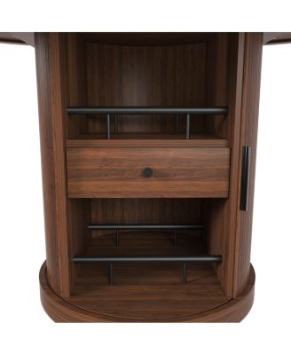 59" Extendable Oval Dining Table with 2-Tier Storage