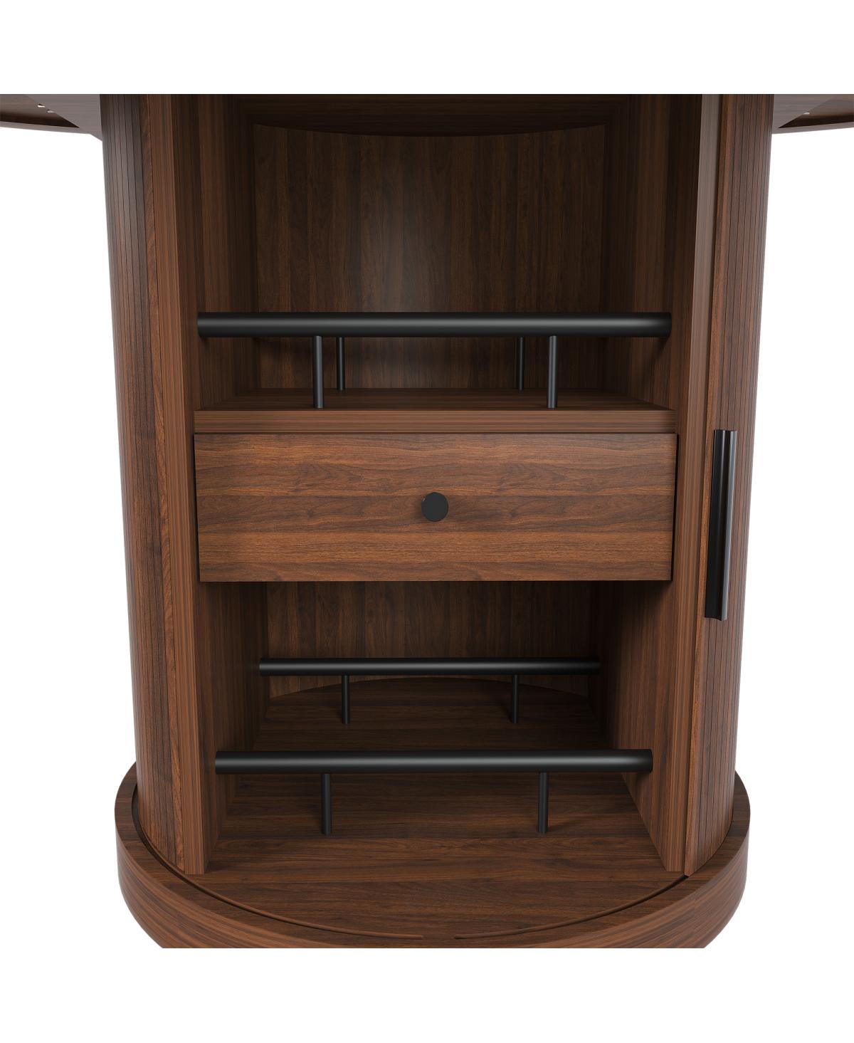 Streamdale Furniture 59" Extendable Oval Dining Table with 2-Tier Storage