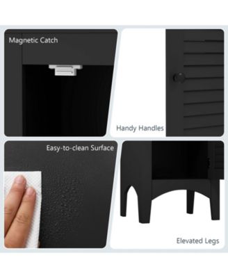 Tall Bathroom Storage Cabinet, Shutter Doors, Adjustable Shelf, Freestanding