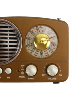 Portable Vintage Radio, FM/AM/SW Receiver with Bluetooth & USB/TF Playback for Home Decor