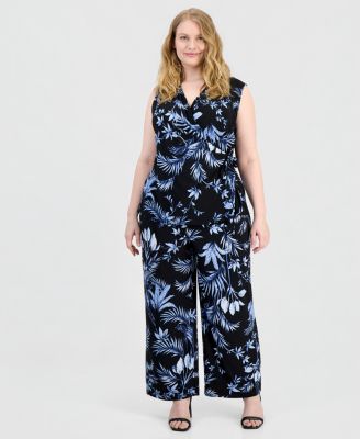 Plus Size High Rise Wide-Leg Pull-On Pants