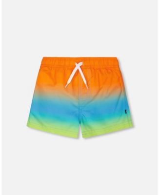 Baby Boys Boardshorts Orange Blue and Green Gradient