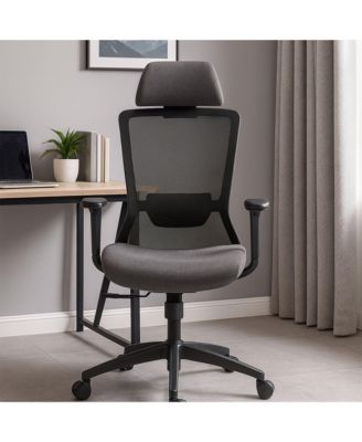 High Back Mesh Office Chair with Adjustable Lumbar Support & Headrest