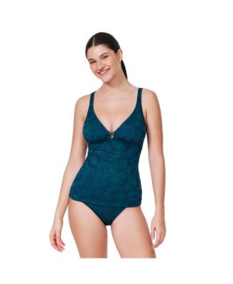 Women's Jolene Textured V Neck Tankini Top