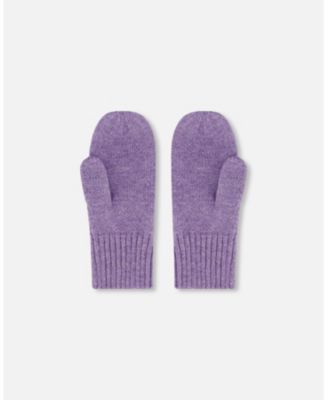 Girl Ribbed Knit Mittens