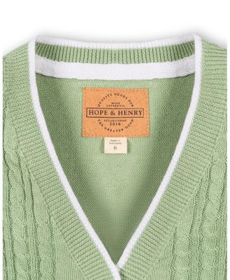 Toddler Boys' Organic Cable Cardigan Sweater with Tipping