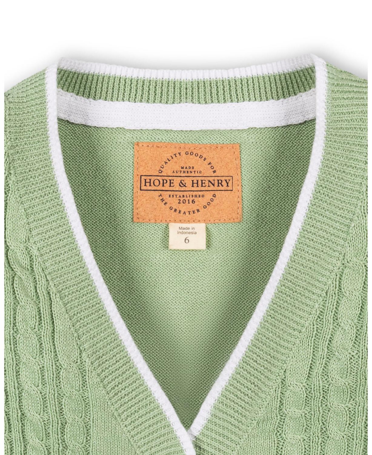 Hope & Henry Toddler Boys' Organic Cable Cardigan Sweater with Tipping