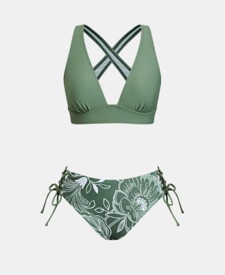 Women's Wide Strap Crisscross Tie Side Bikini Set
