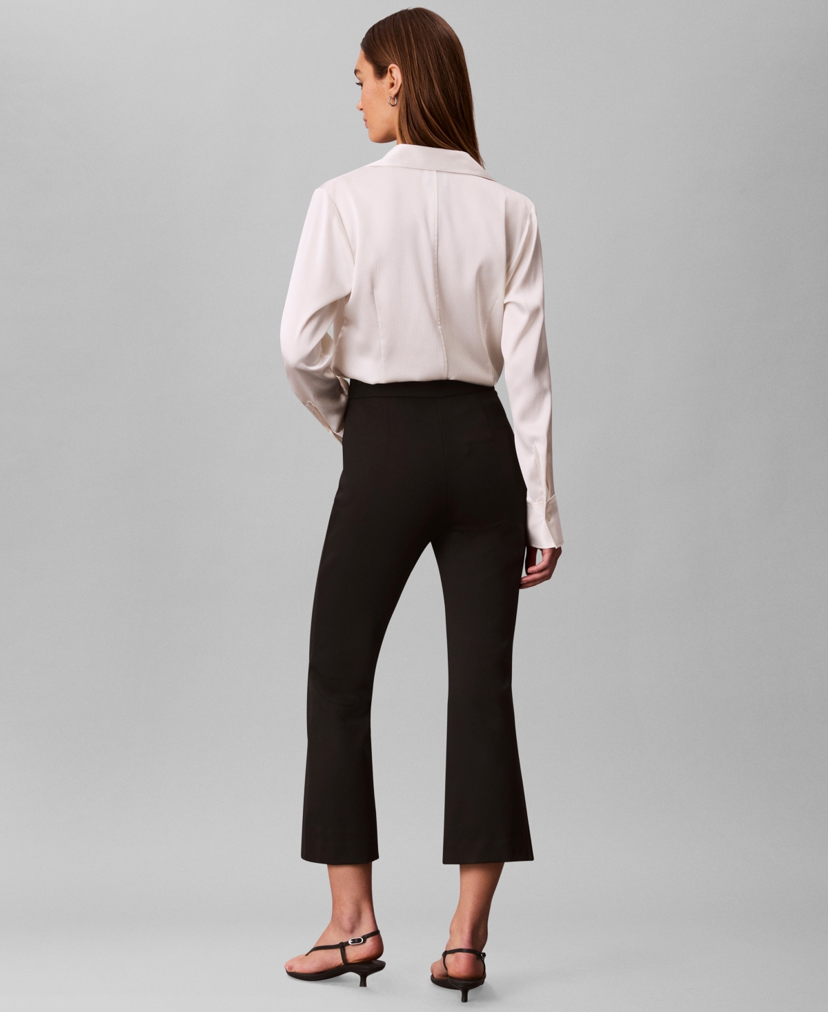 Calvin Klein Women's Ponte Crop Flared Pants