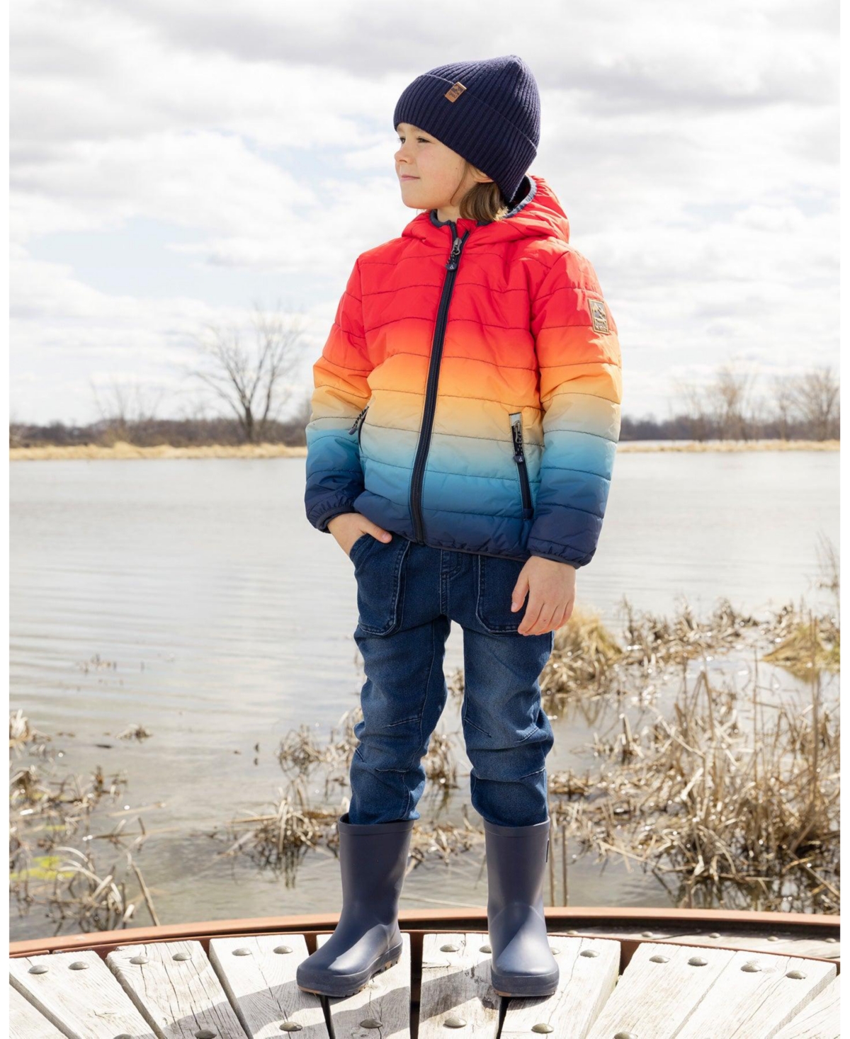 Deux par Kids Unisex Knit Hat Navy Blue - Toddler|Child