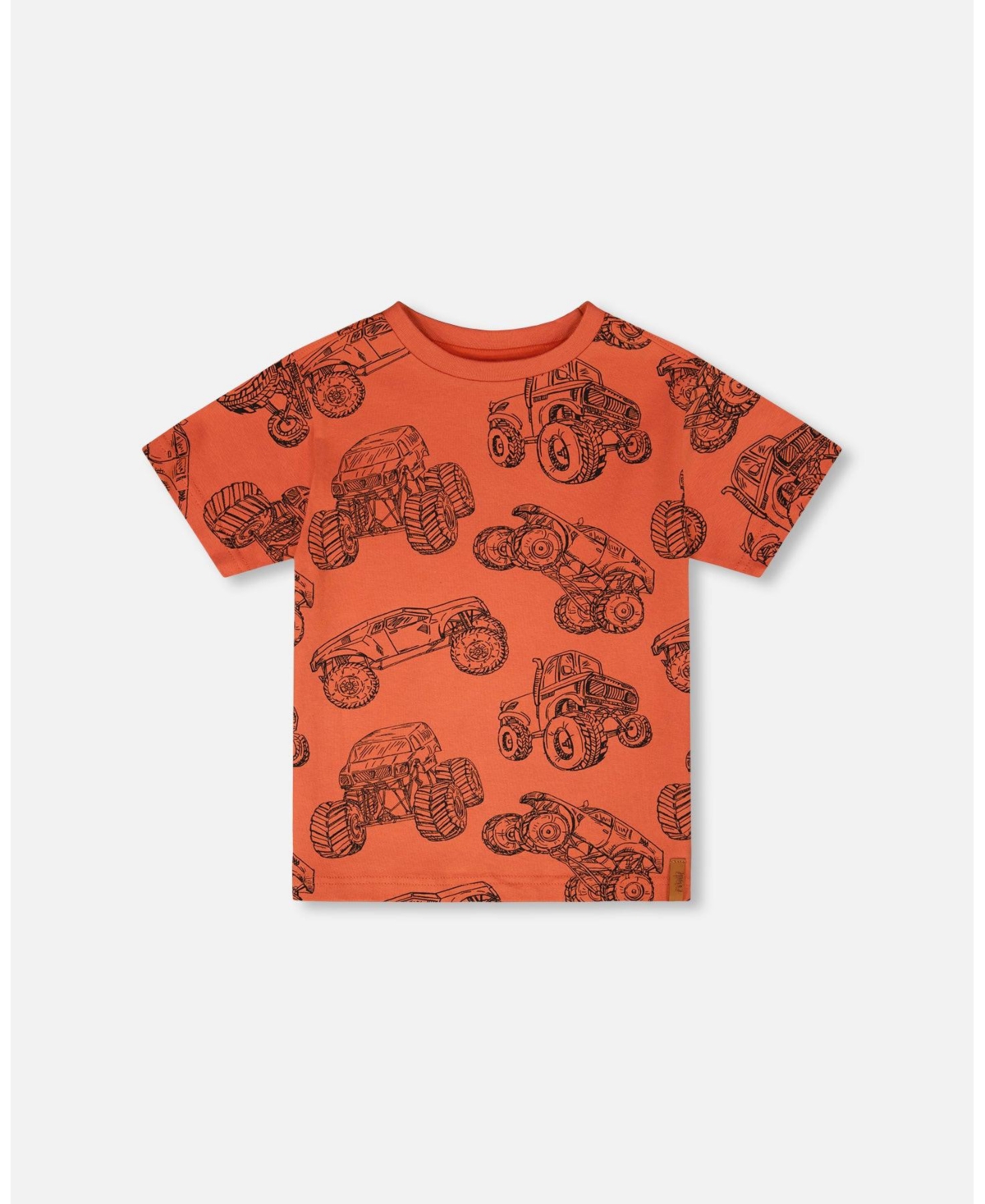 Deux par Big Boys Cotton Jersey T-Shirt Printed Trucks