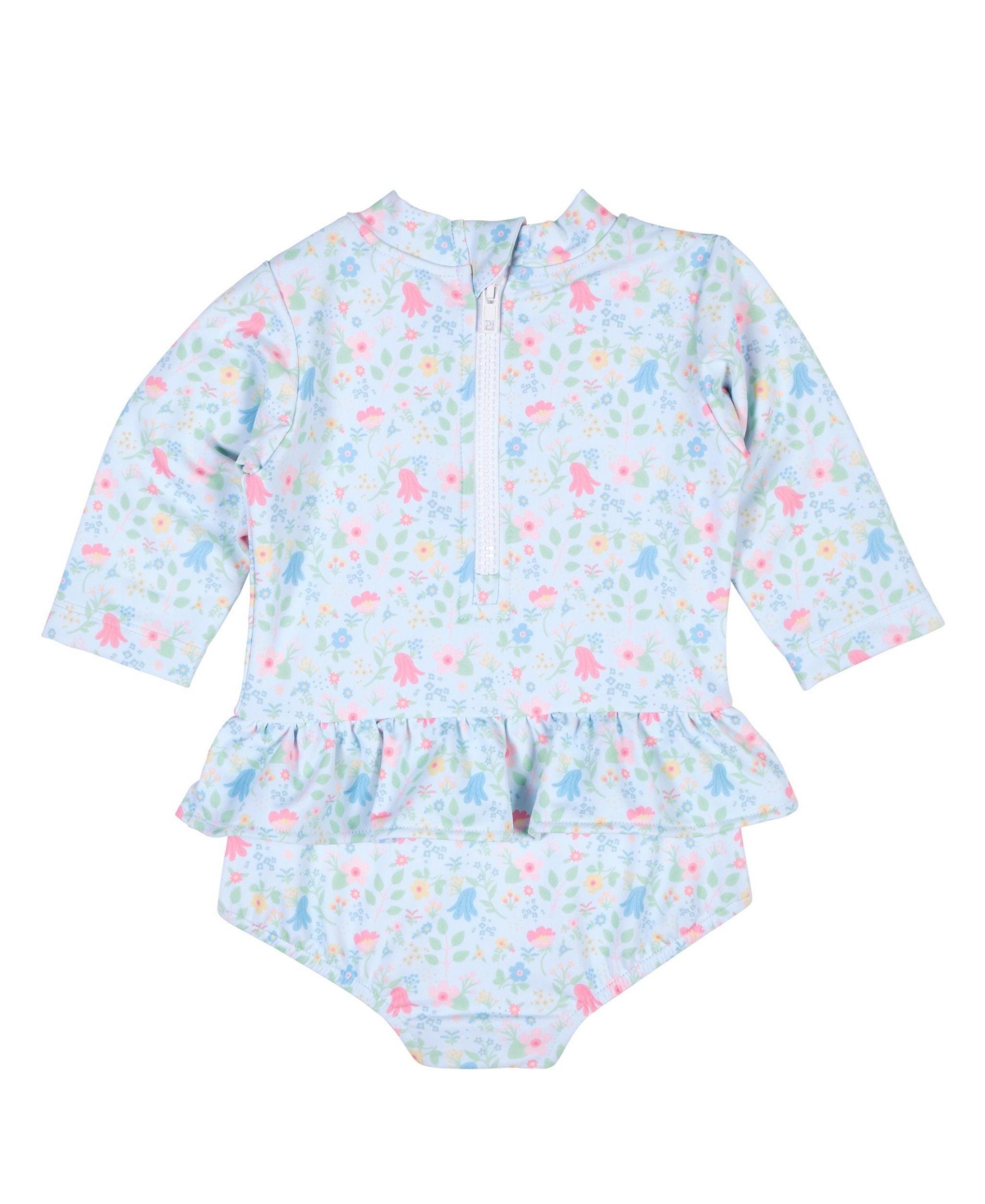 Florence Eiseman Baby Girl Floral Print One Piece Rashguard with Bow