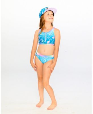Girl Two-Piece Swimsuit Blue Shell Print - Toddler|Child