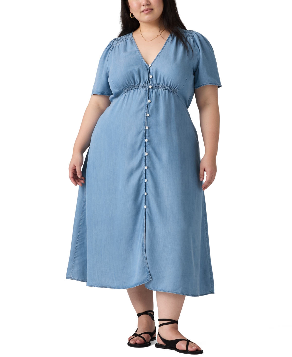 Levi's Plus V-Neck Short-Sleeve Midi Dress