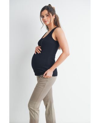 Maternity Ribbed Scoop Neck Tank Top