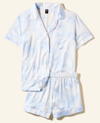 I.N.C International Concepts Women's Stretch Satin Short-Sleeve Pajama Set