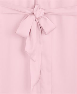 Women's Lace-Trim Stretch Satin Robe