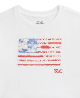 Girls' 2-6X Floral Flag Crewneck Jersey Boxy T-Shirt