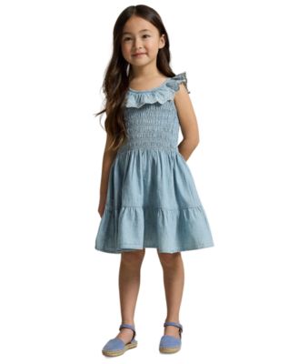 Girls' 2-6X Blueberry-Overlay Round Neck Dress