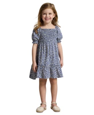 Girls' 2-6X Blueberry-Print Square Neck Jersey Dress
