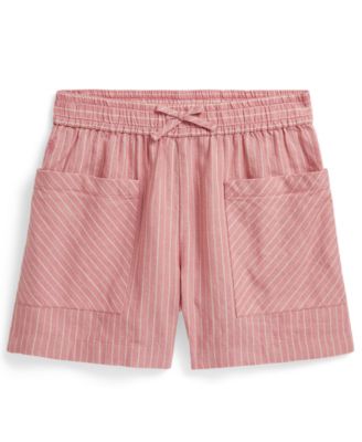 Girls' 7-16 Striped Elastic Waistband Shorts