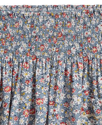 Girls' 7-16 Floral Smocked Poplin Skirt