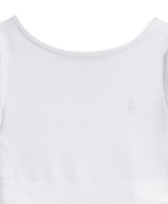 Girls' 2-6X Pleated Stretch Ponte Round Neck Dress