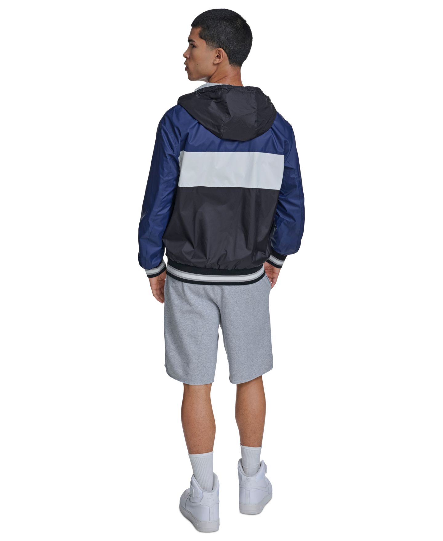 Мужская куртка Champion Retro Hooded Rain, цвет: Чёрный / Белый — фото 7
