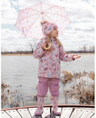 Baby Girls 3-in-1 Two-Piece Mid-Season Outerwear Set with Printed Butterflies