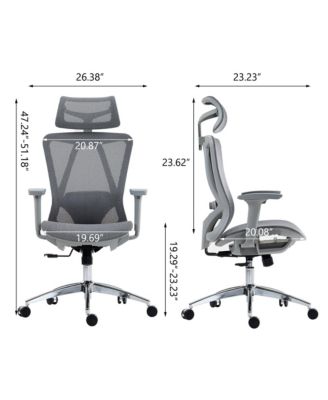 High-Back Mesh Office Chair with 3D Armrests & Adjustable Recline, Black