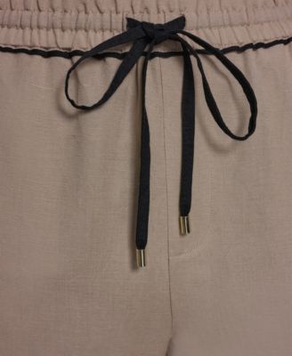 Women's Mid-Rise Contrast Trim Pants