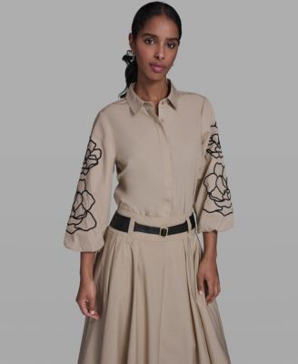 Women's Floral Detailed Collared Blouse