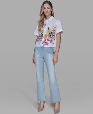 Women's Floral Collared Neck Blouse