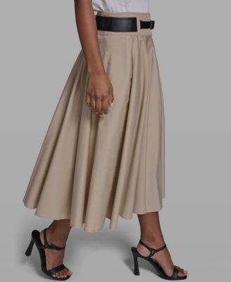 Women's Belted Midi Skirt