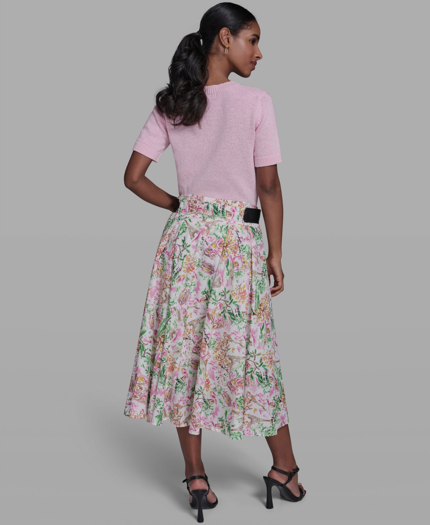 Women's All-Over Printed Midi Skirt