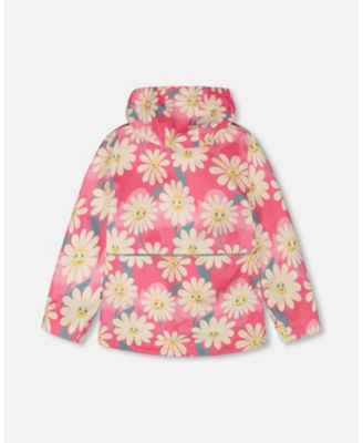 Baby Girls 3-in-1 Two-Piece Mid-Season Outerwear Set Smiling Flower Print