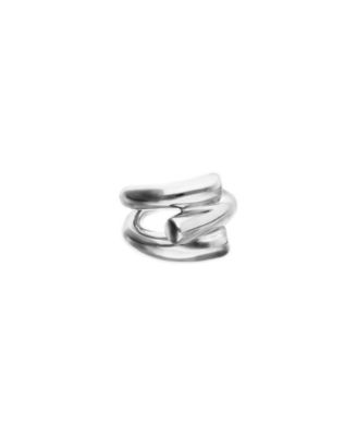 Sterling Silver Plated Alloy Ring in the Shape of a Tube