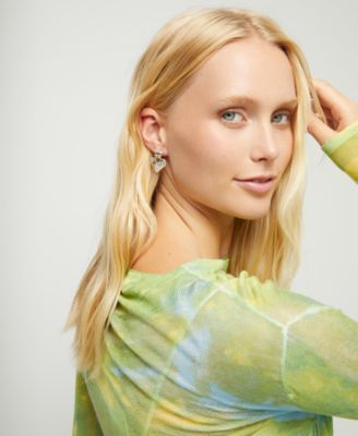 Sterling Silver Plated Heart Shaped Earrings