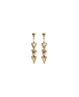 18K Gold Plated Heart Shaped Long Earrings
