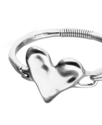 Metal Alloy Semi Rigid Bracelet Plated in Gold 18K with Heart Detail