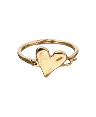 UNOde50 - Metal alloy semi rigid bracelet plated in sterling silver with heart detail