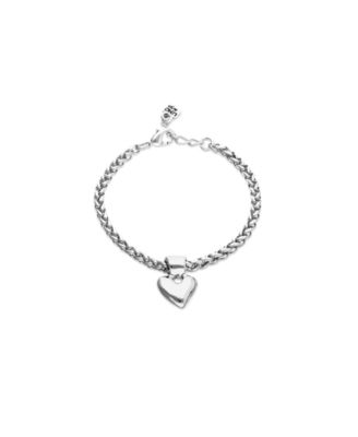 Bracelet with Heart Detail Plated in Sterling Silver